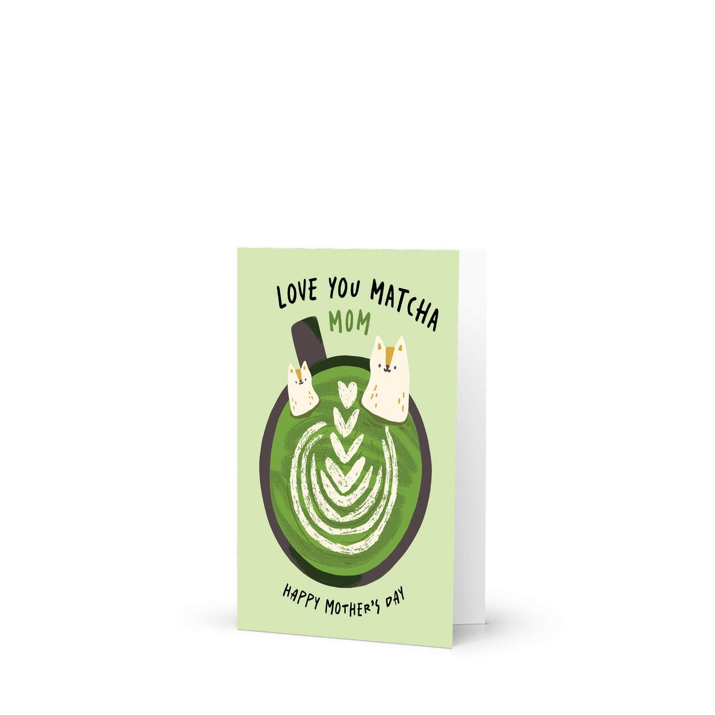 Matcha Mother's Day Card | Love You Japanese Green Tea Cat