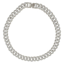 Load image into Gallery viewer, Flat Curb CZ Chain Necklace silver
