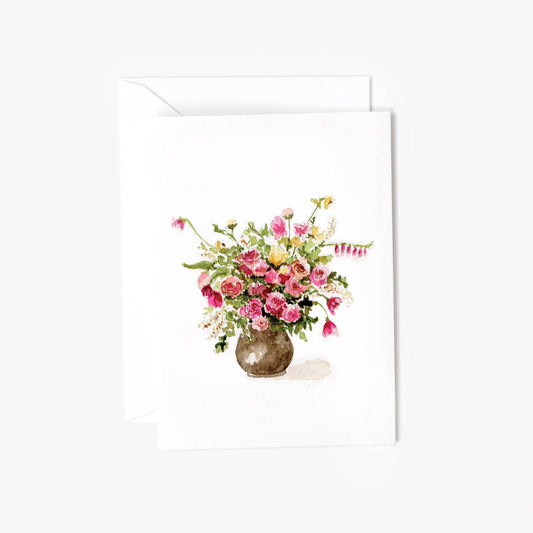 Rose bouquet mini notecard
