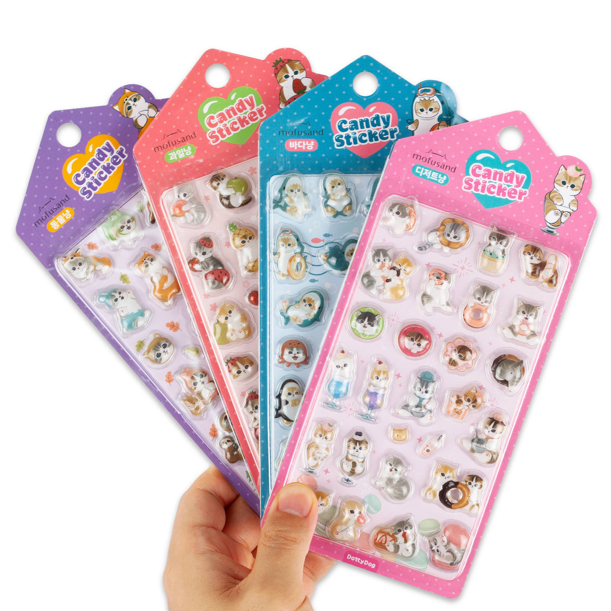 Mofusand Candy Deco Sticker - Puffy 3D Cat Sticker Collection