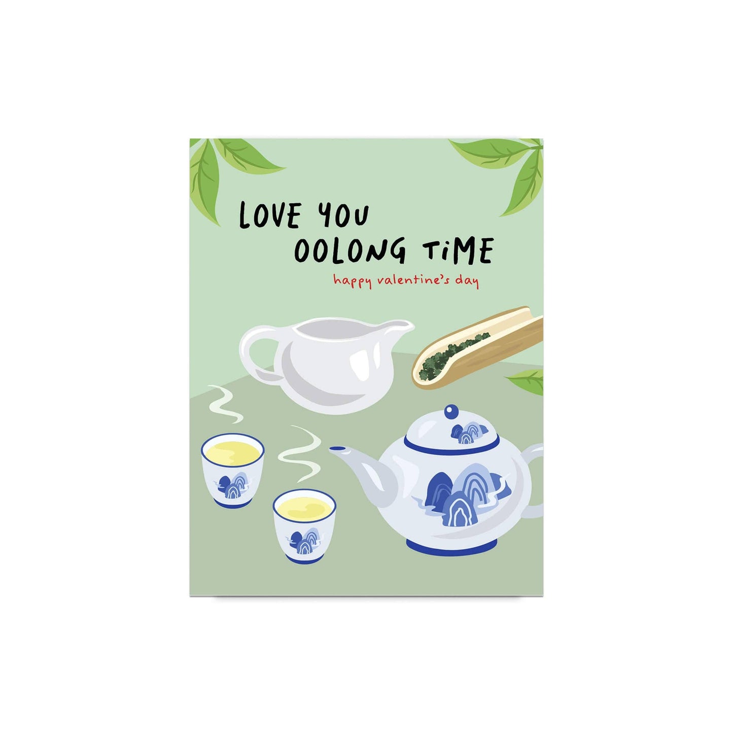 Love You Oolong Time Valentine's Day Card | Chinese Teapot