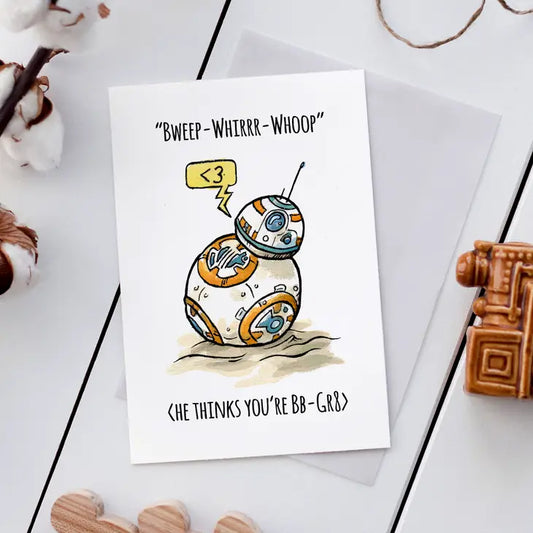 "BB-Gr8" - Star Wars BB8 Nerdy Birthday Card