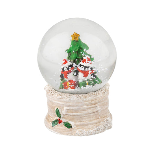 A73433:Resin mini snow globe,penguins w/ Christmas tree w