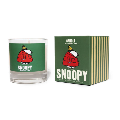 3P4 x Peanuts® Candle - Snoopy Puffy Coat (Pine) - Front & Company: Gift Store