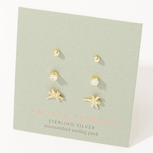Sterling Silver Dragonfly Stud Earrings Set