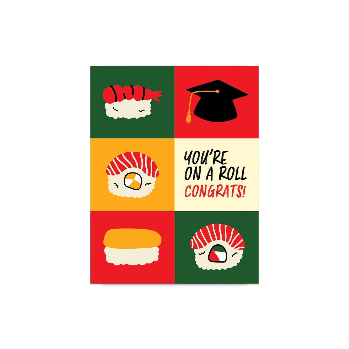 Sushi Graduation Card | Bold Japanese Food Roll Pun Congrats