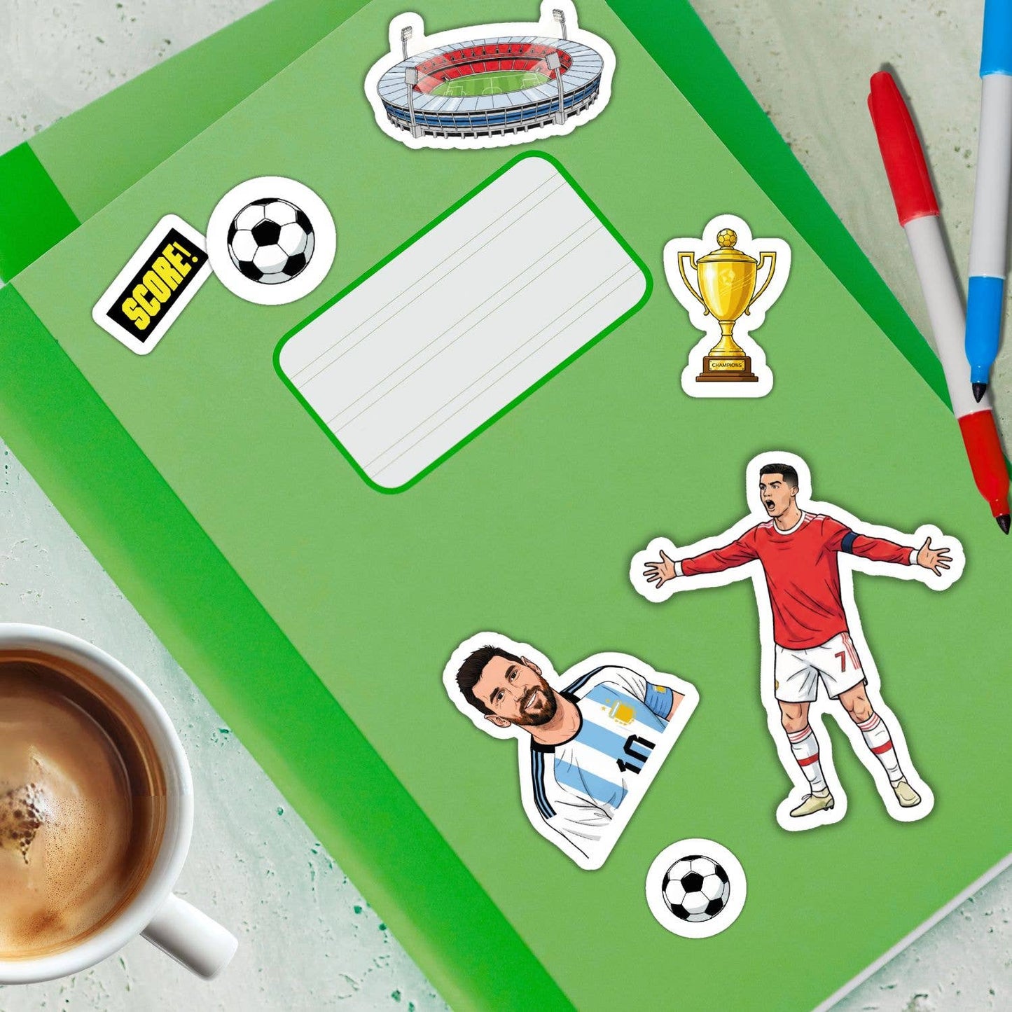 Soccer Champions Sport A5 Sticker Sheet