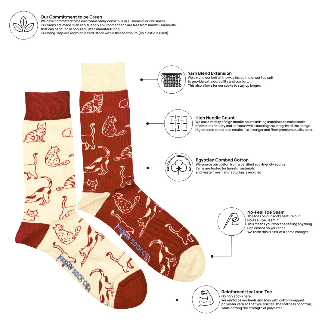 Men's Cats This Did Good Mismatched Socks, Socks Give Back