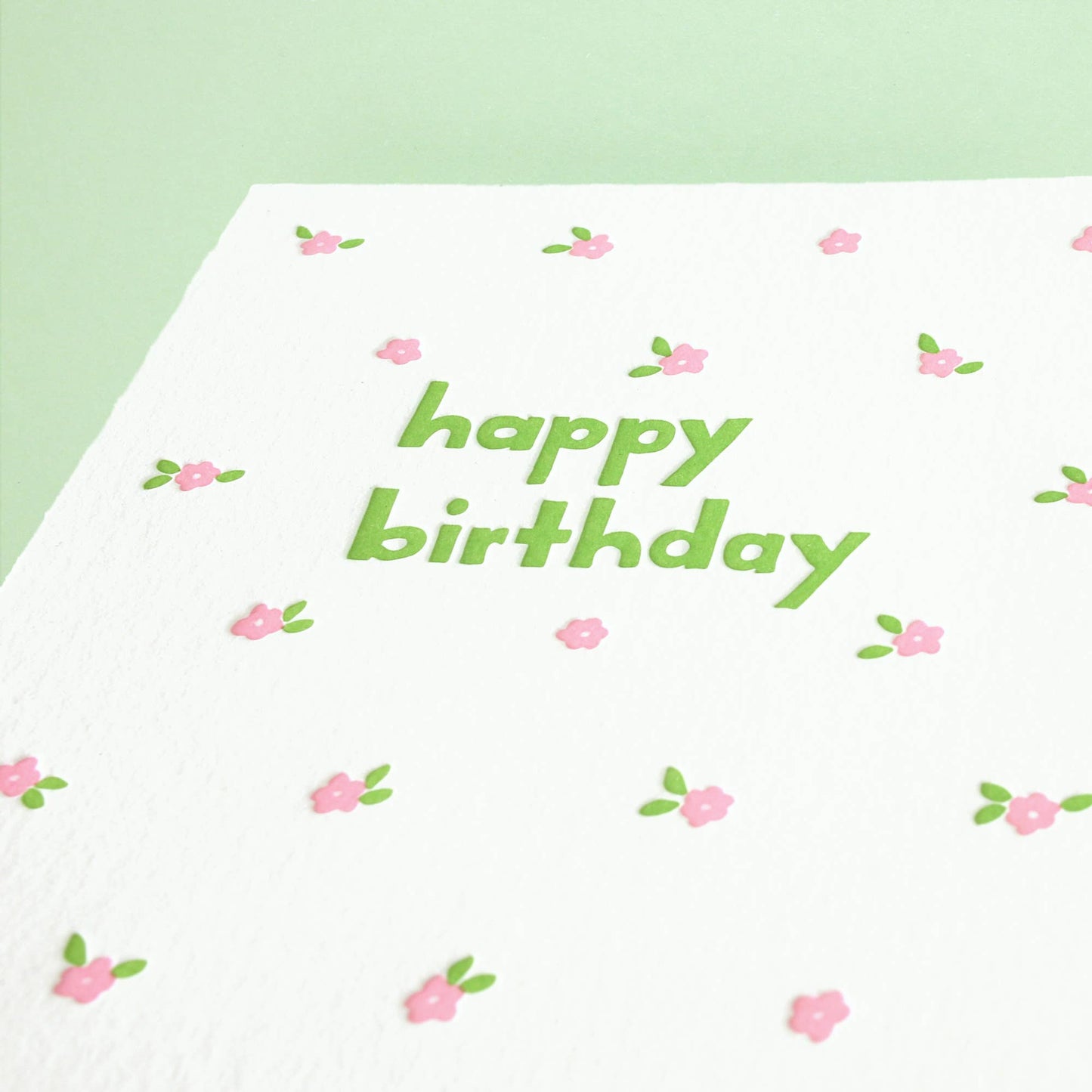 Mini Floral Birthday  - Letterpress Greeting Card