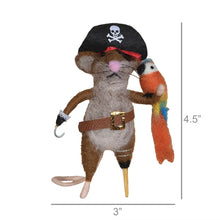 Load image into Gallery viewer, Felt Mouse Ornament - Pirate
