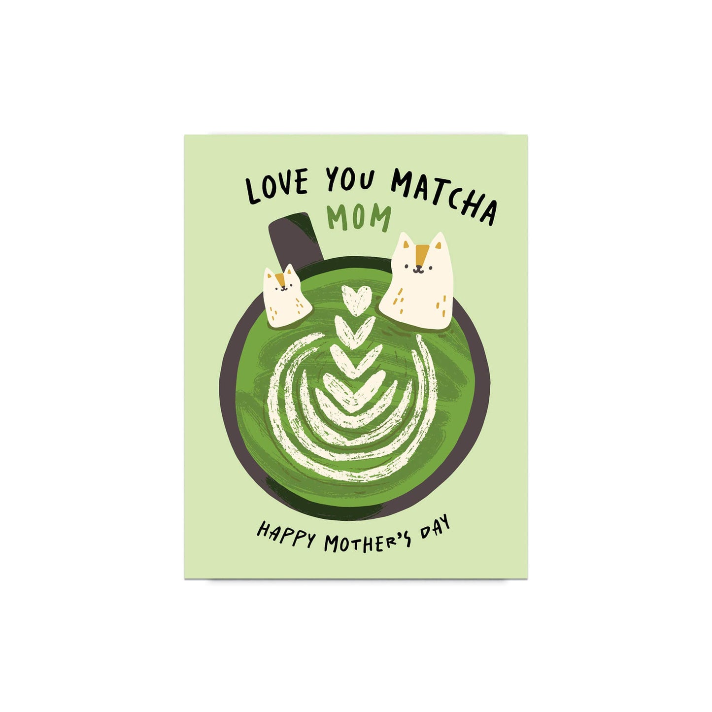 Matcha Mother's Day Card | Love You Japanese Green Tea Cat