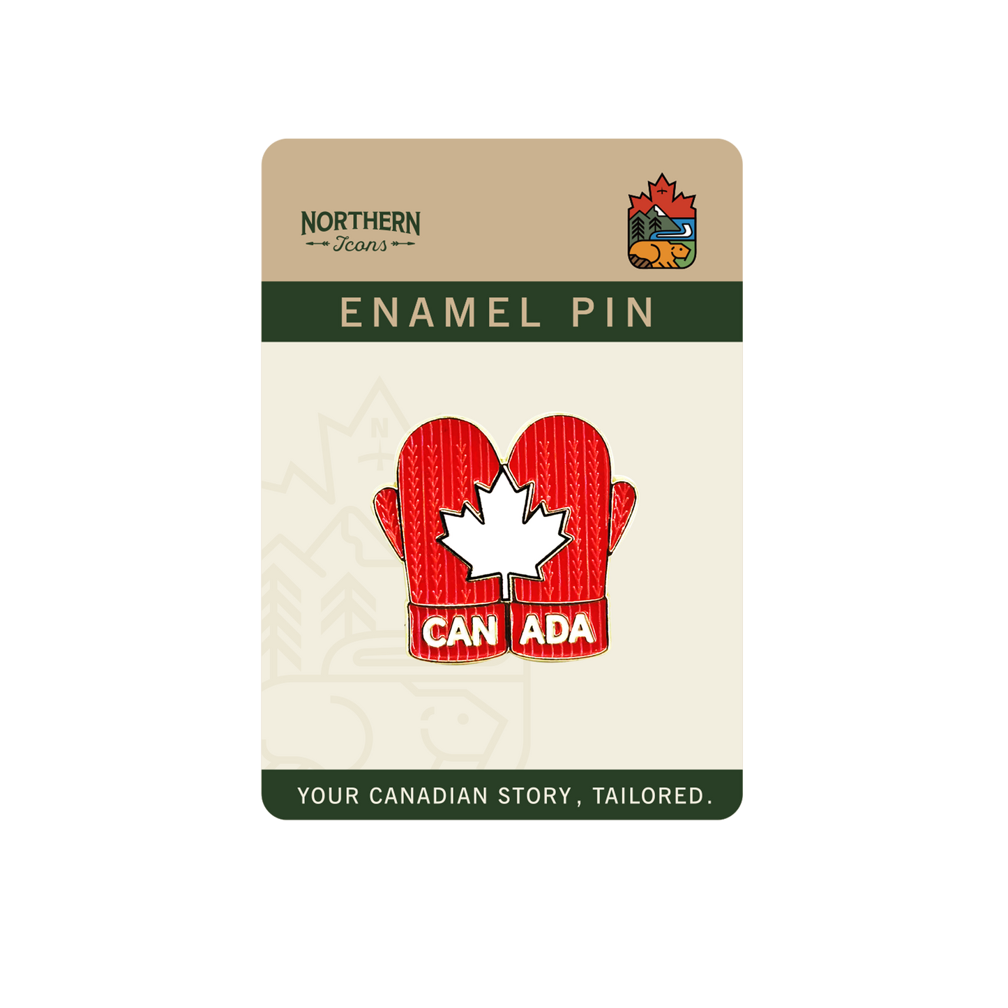 Canadian Red Mittens Enamel Pin - Maple Leaf Winter Souvenir Gift Lapel Pins