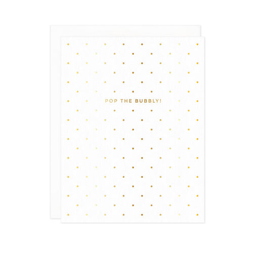 Pop The Bubbly Gold Foil Luxury Greeting Card - Front & Company: Gift Store