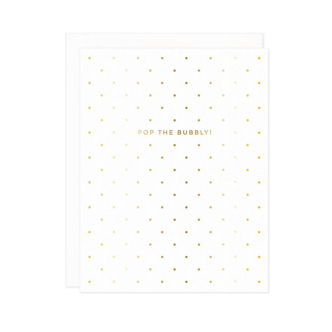 Pop The Bubbly Gold Foil Luxury Greeting Card