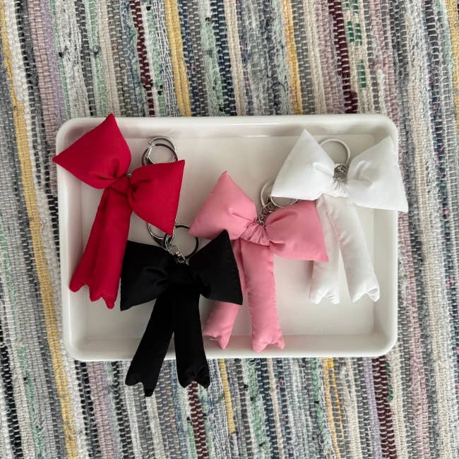 [LISA]Puff Ribbon Balletcore Bow Bag Charm, Key Holder