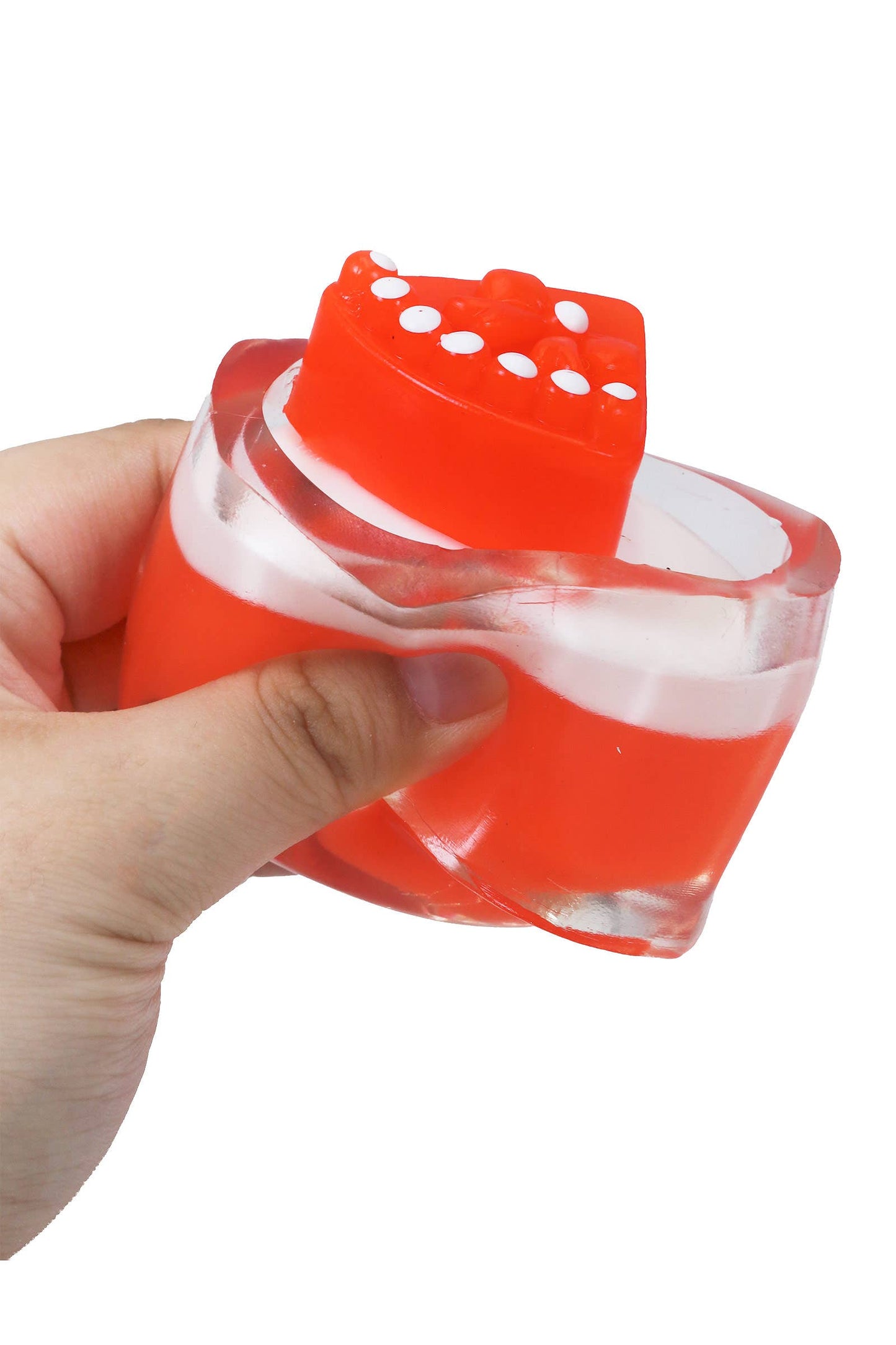 Cute Fruit Dessert Cup 3D Sticky Mochi Squishy Bag
