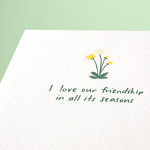 Load image into Gallery viewer, Friendship Dandelion - Letterpress Greeting Card
