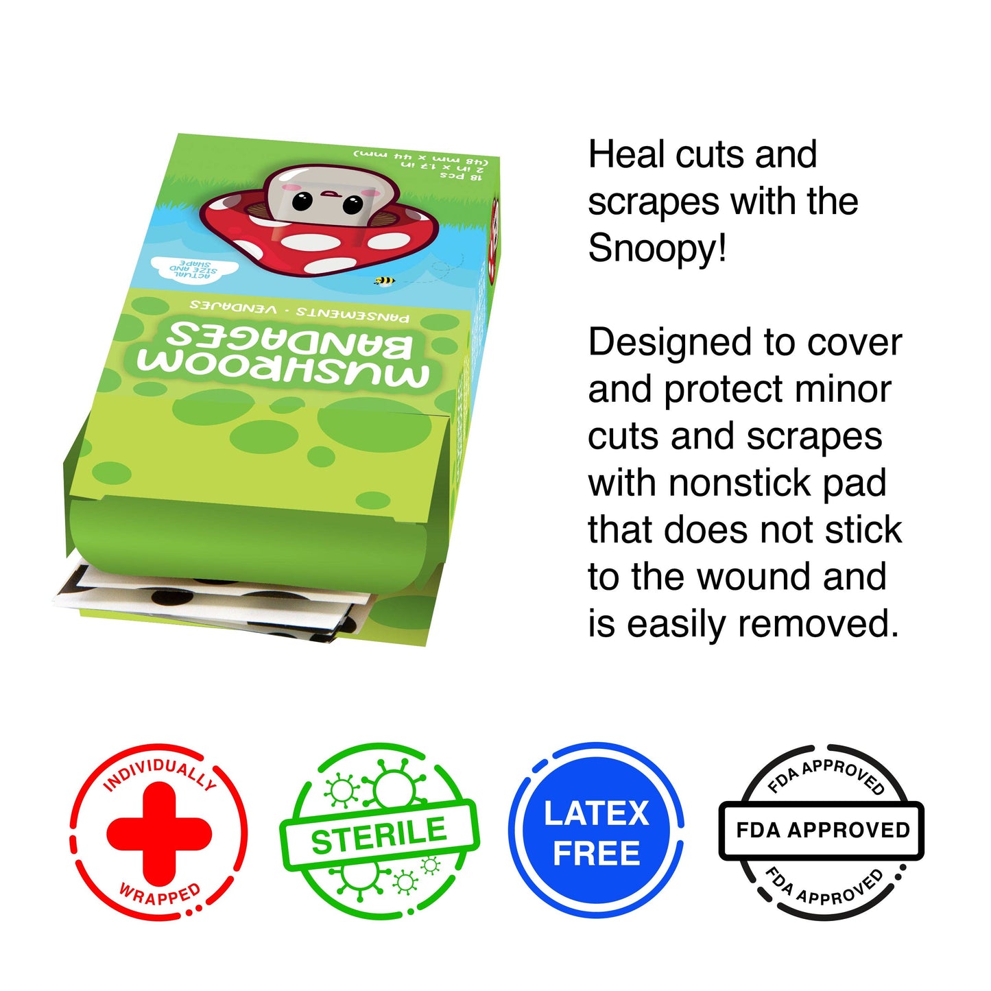 Mushroom Adhesive Bandages