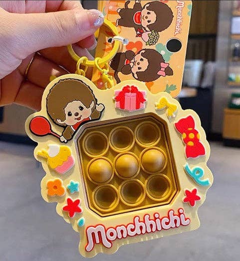 Monchhichi Push Pop Keychain – Sensory Fidget Bag Charm