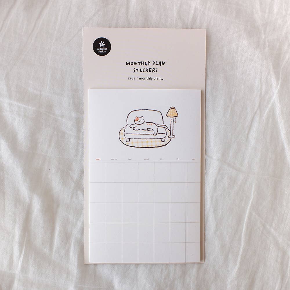 Monthly Plan Calender Sticker (12 Sheets/pcs) - 1187