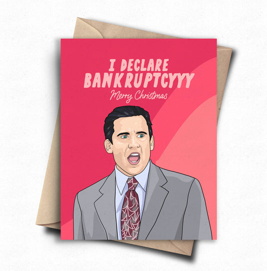 Declare Bankruptcy Funny Office Christmas Card