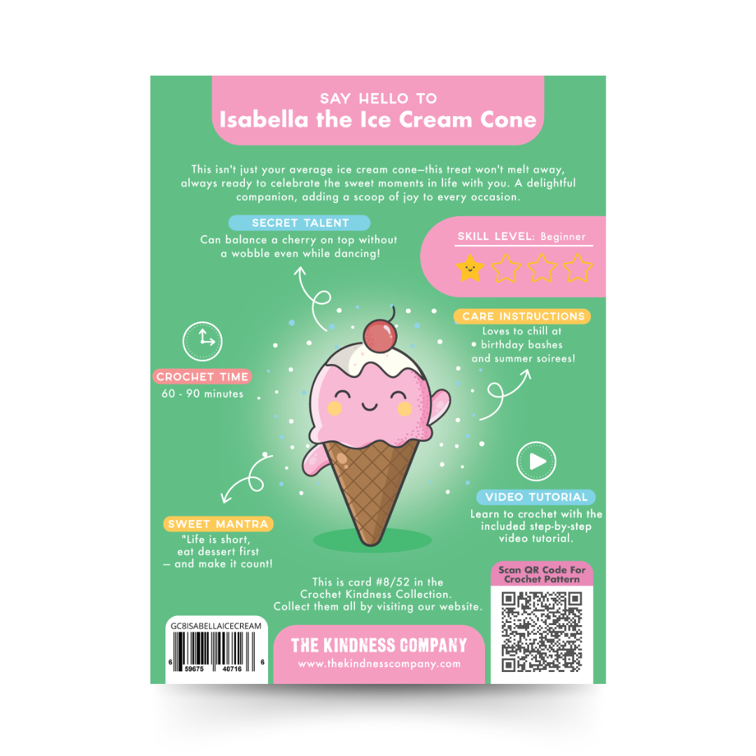 Birthday Card & Ice Cream Crochet Pattern