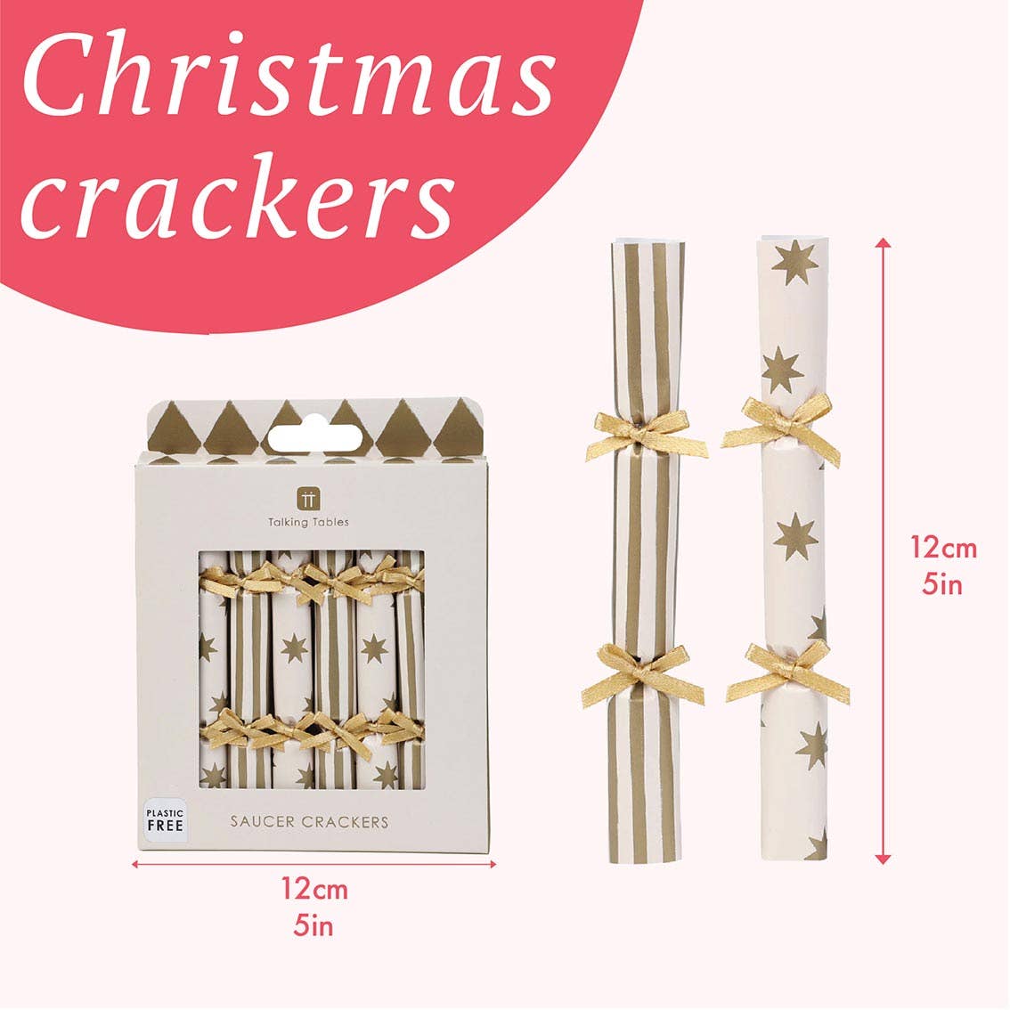 Gold Christmas Saucer Crackers
