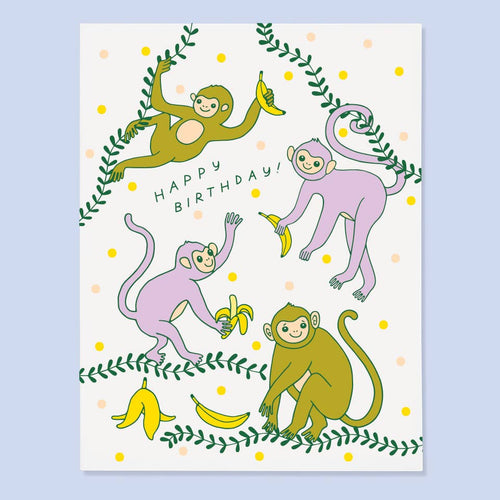 Monkey Bday Card - Front & Company: Gift Store