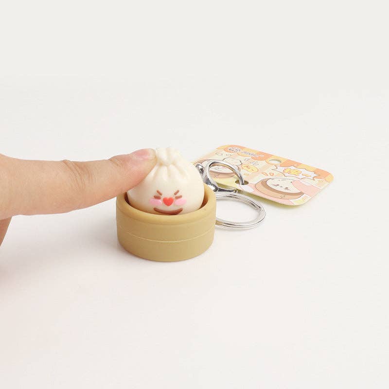 Steamed Bun Squishy Keychain Clicker