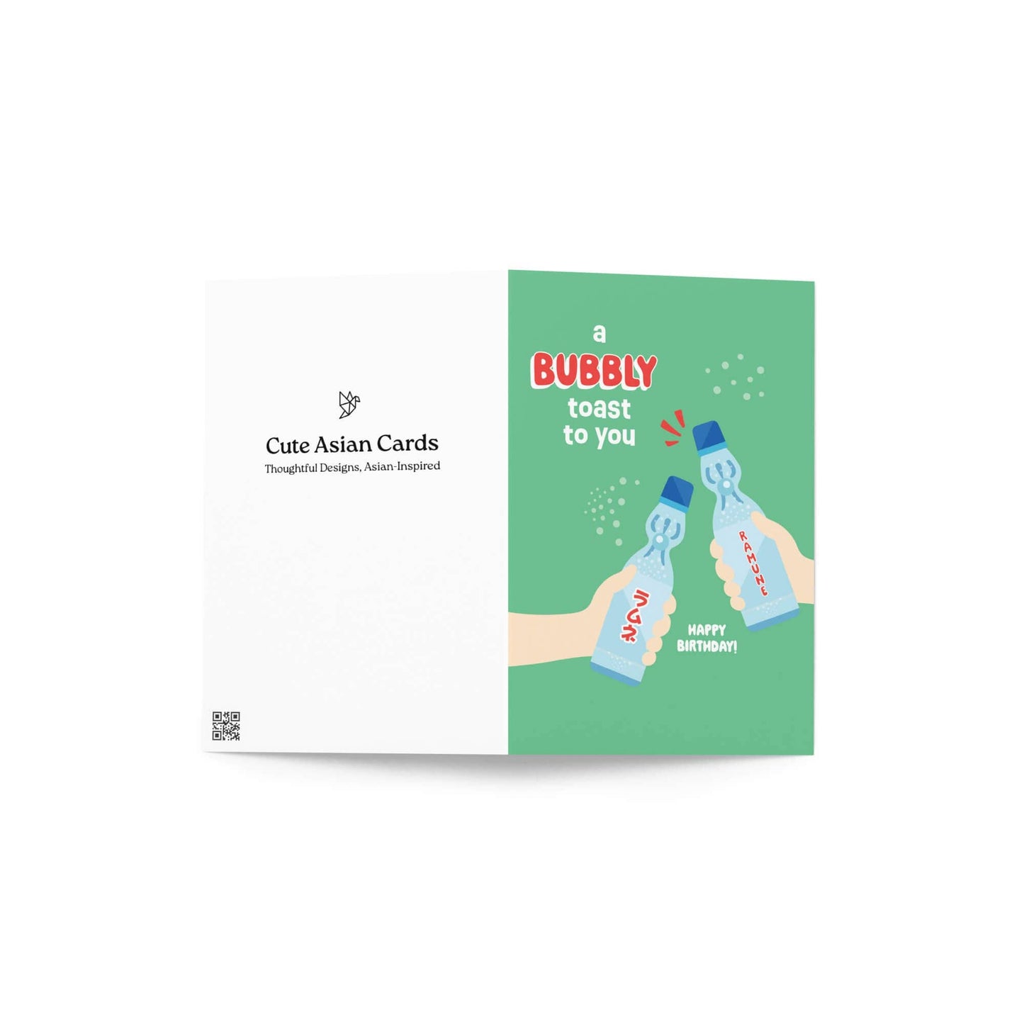 Ramune Toast Cute Birthday Card | Japanese Soda Pop Cheers Greetings