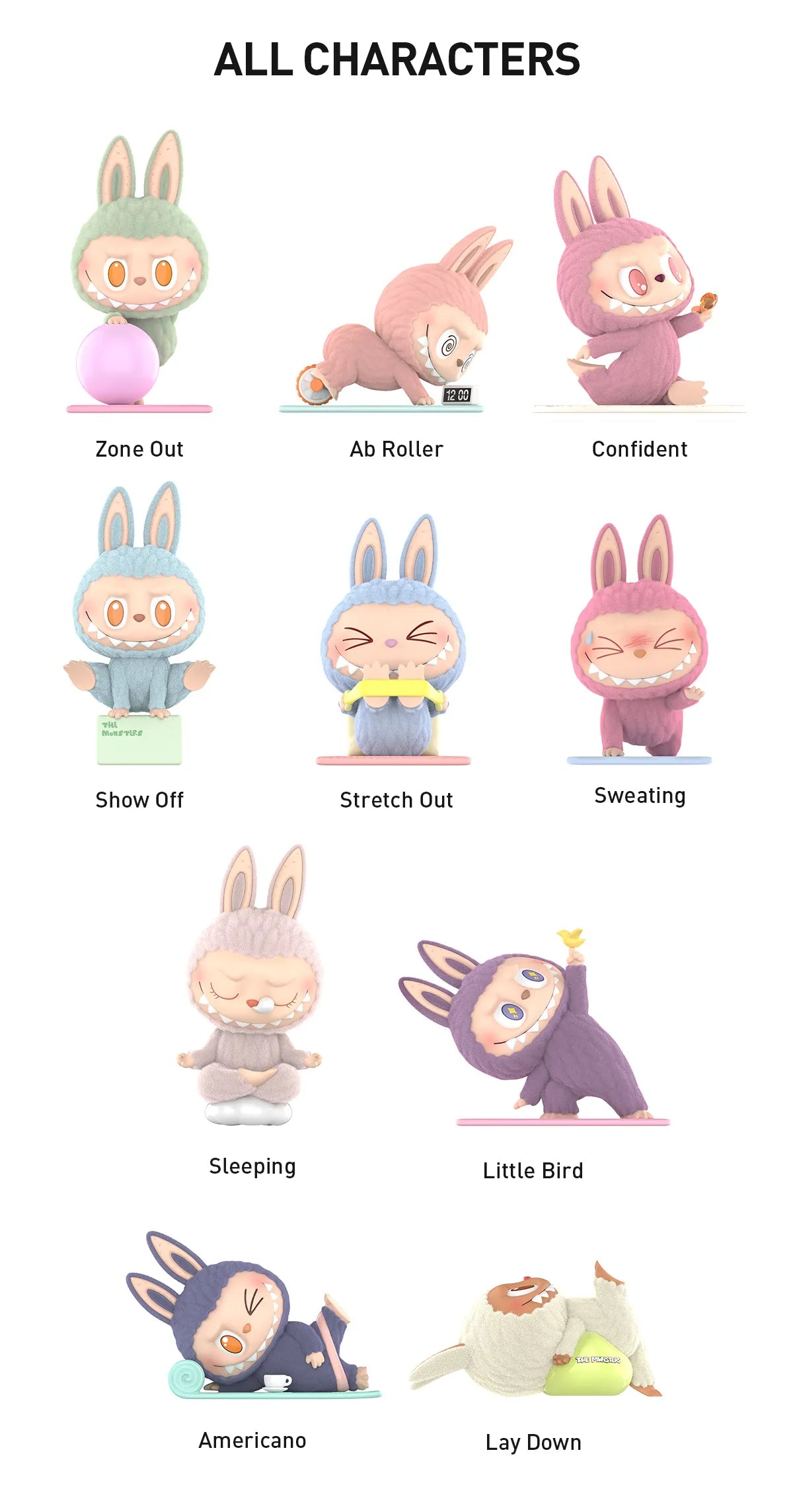 ラブブ　アソート　Lazy Yoga The Monsters THE MONSTERS Lazy Yoga Series – Front and Company: Gifts
