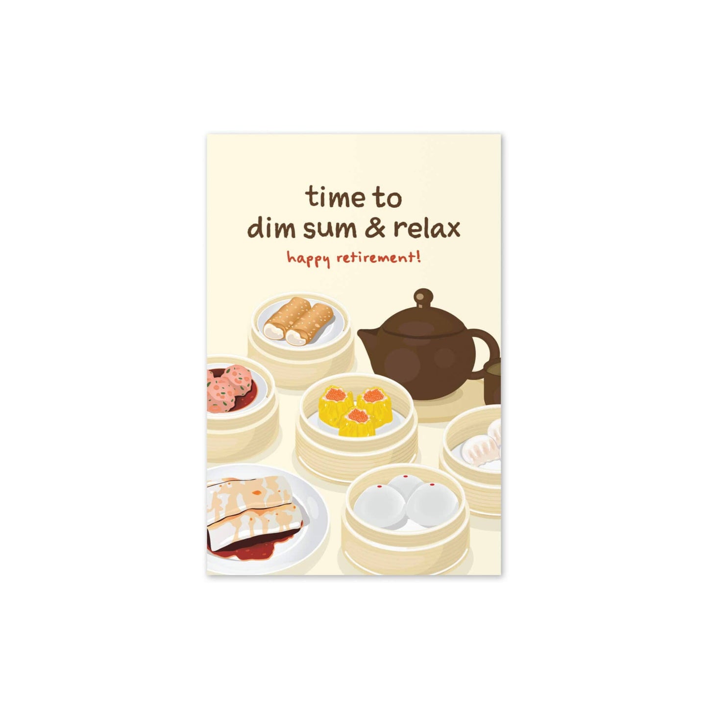 Dim Sum Funny Retirement Cards | Chinese Food Snacks Dessert Greetings