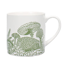 Load image into Gallery viewer, Ceramic Mug Woodland Mushroom &amp; Hedgehog Green
