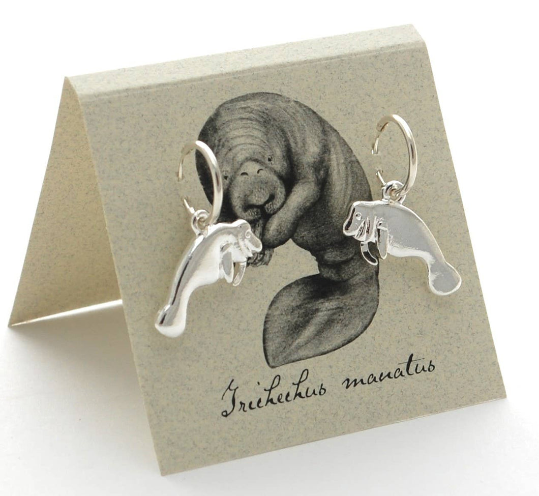 Manatee Hoop Earrings - silver   Natural History