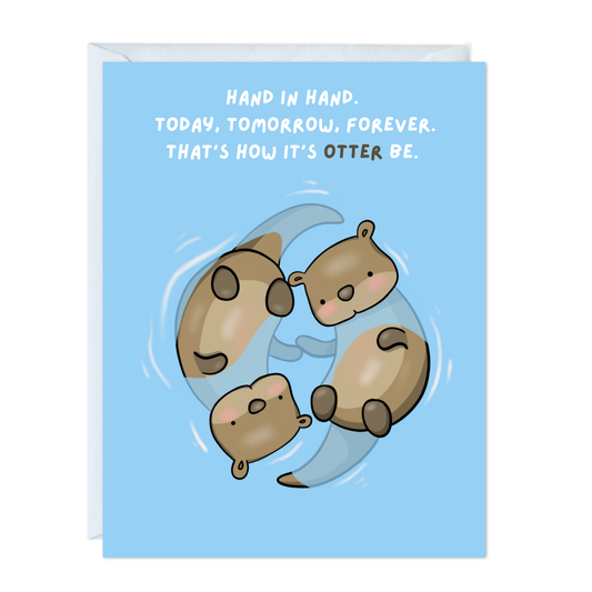 Cute Wedding Couple Engagement Card (That's how it Otter Be)