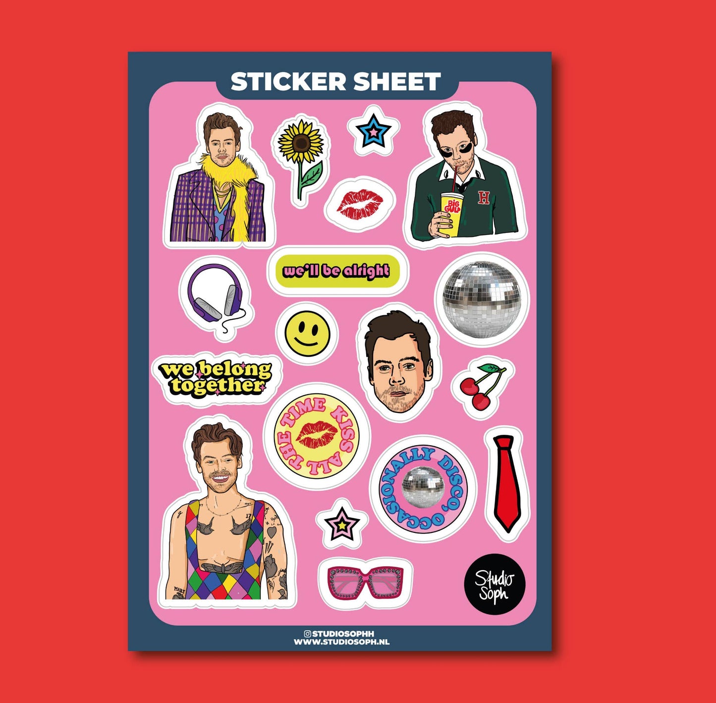Kiss And Disco A5 Sticker Sheet