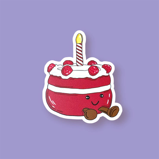 Red Cake Vinyl Sticker