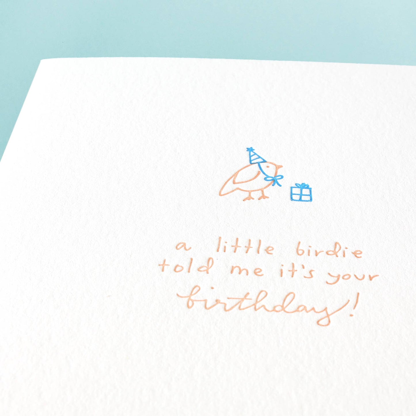Little Birdie Birthday - Letterpress Greeting Card