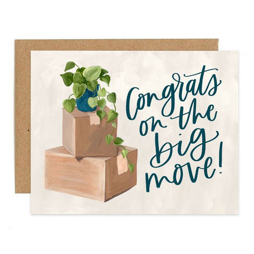 Congrats Moving Boxes Greeting Card - Front & Company: Gift Store