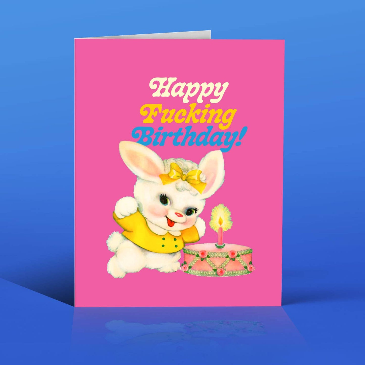 PINK BUNNY! birthday card