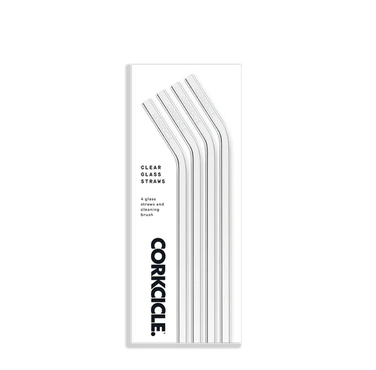 Corkcicle Straw Set Glass- Clear