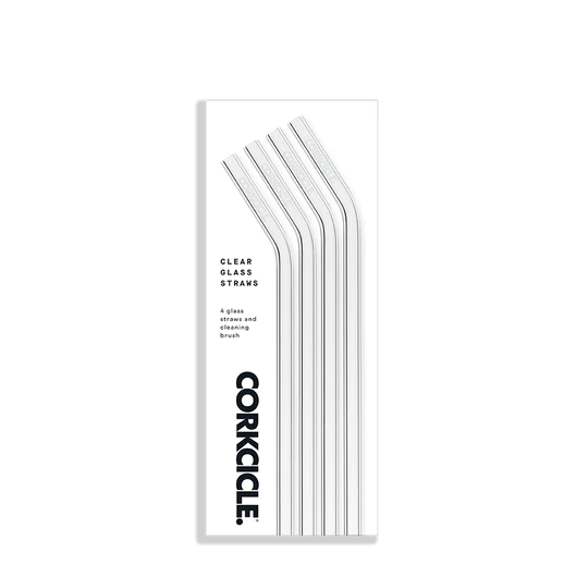 Corkcicle Straw Set Glass- Clear