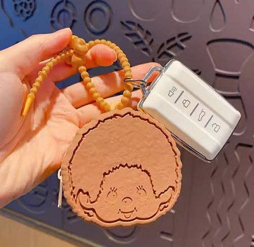 Monchhichi Cookie Mini Pouch Keychain – Cute Coin & AirPods Case