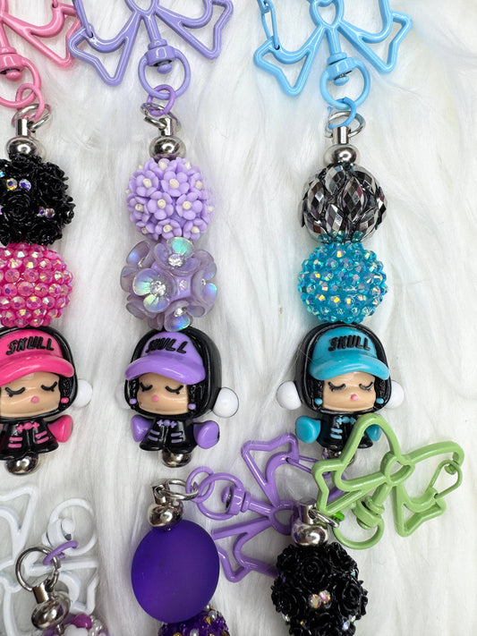 Handmade Sp Skull Panda Keychain  
