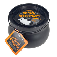 Load image into Gallery viewer, Orange Hot Chocolate Cauldron w/ Ghost (10oz Cauldron)
