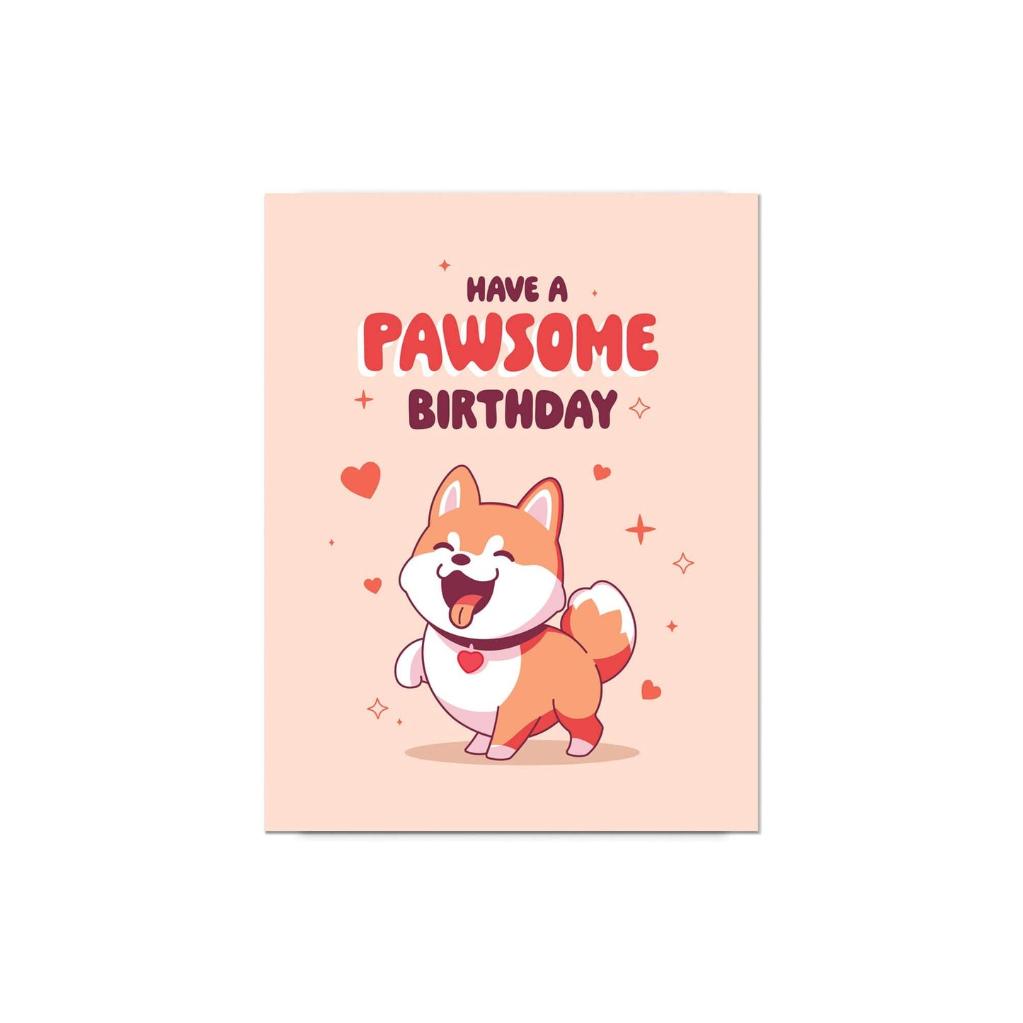 Paw-some Birthday Card | Shiba Inu Dog Japanese Kawaii Asian Funny Pun