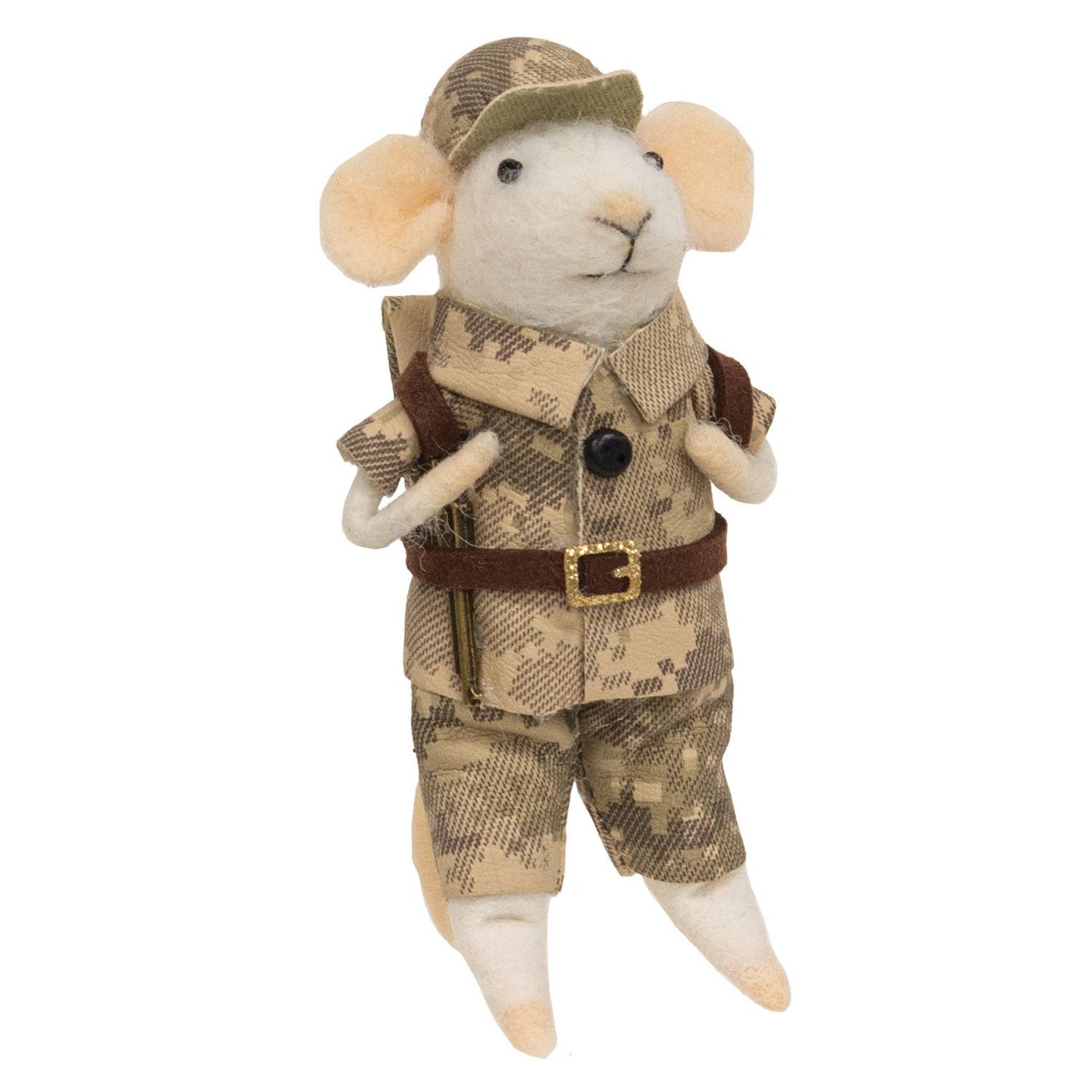 Military Mouse Felted Ornament