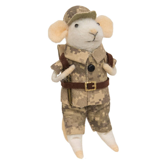 Military Mouse Felted Ornament