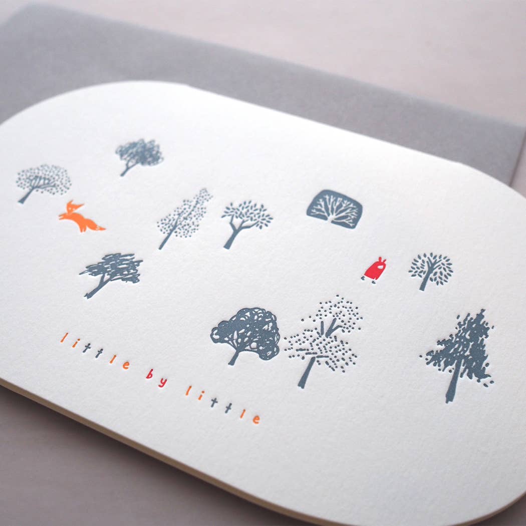 Letterpress everyday card : little by little