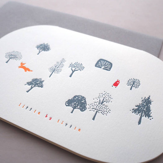 Letterpress everyday card : little by little